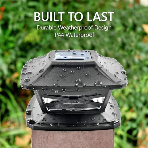 Lighting Solar Outdoor Post Cap Lights - Includes Bases for 4x4 5x5 6x6 Wooden - Picture 6 of 14